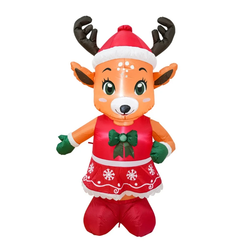 

Cartoon inflatable Christmas elk air model toy, deer air model with lights, Christmas decorative air model
