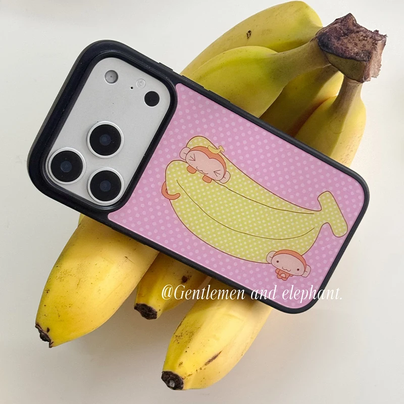 Funda de silicona antichoque con diseño de mono y puntos de polka estilo coreano para iPhone 17 Air 16 Pro Max 15 14 Plus 13 12 11