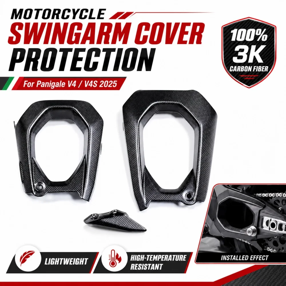 For DUCATI Panigale V4 / V4S 2025 Carbon Fiber Swingarm Cover Protection Swing Arm Motorcycle Panigale V4 / V4S 2025 Accessories
