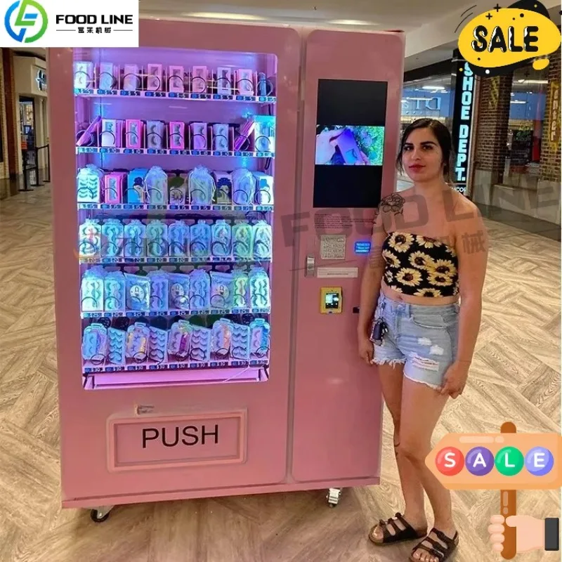 Cosmetics Vending Machine LCD Touch Screen Coin Bill QR Pay Hotel Lobby Salon Customized