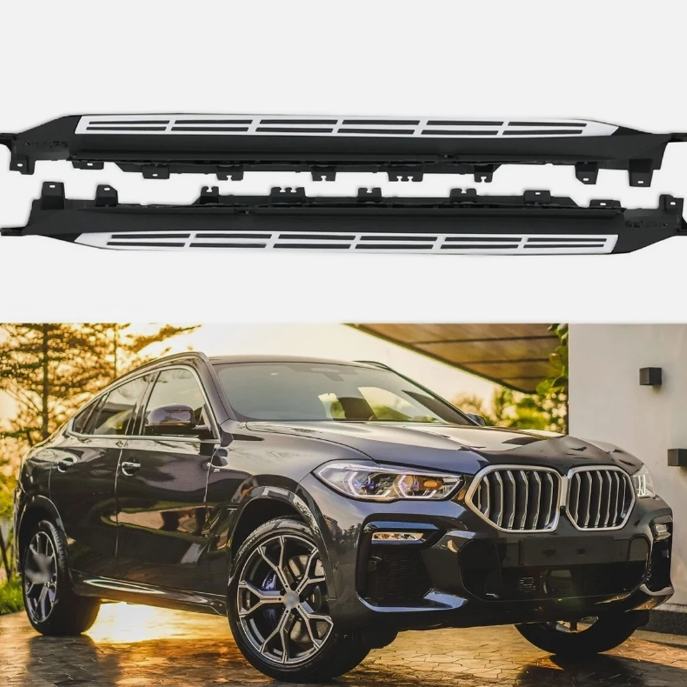 

2 шт. подножки для BMW X6 G06 2020–20225 Боковые ступеньки Полный комплект Nerf Bar с противоскользящими частицами