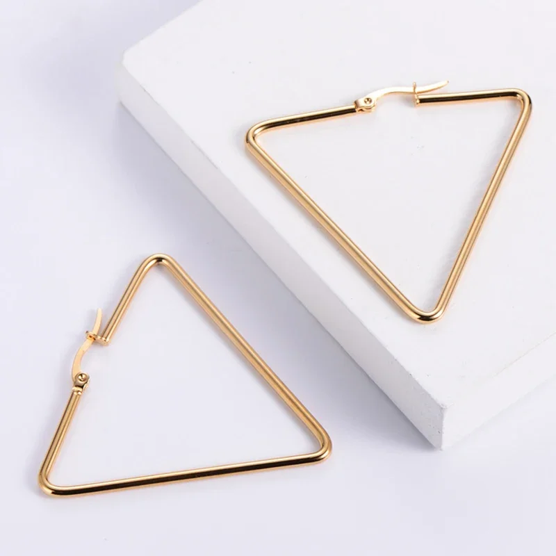 High Quality hoop Stainless Steel Earrings for Women Men Trendy Elegant Gold Rainbow Color Earrings Gifts