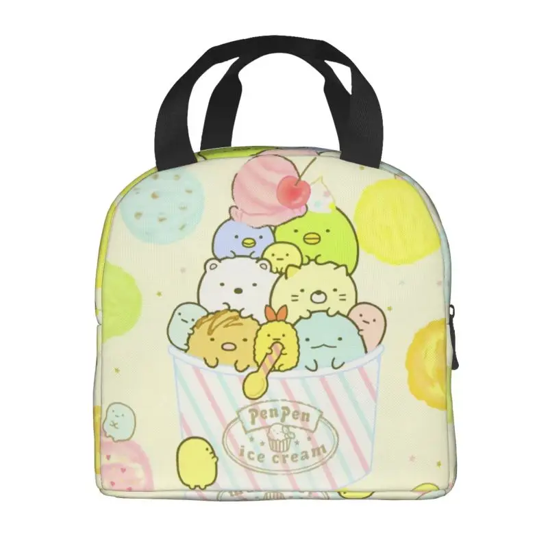 Sumikko Gurashi Cartoon Insulated Lunch Tote Bag for Women Japanese Anime Game    Resuable Thermal Cooler Food Lunch Box School