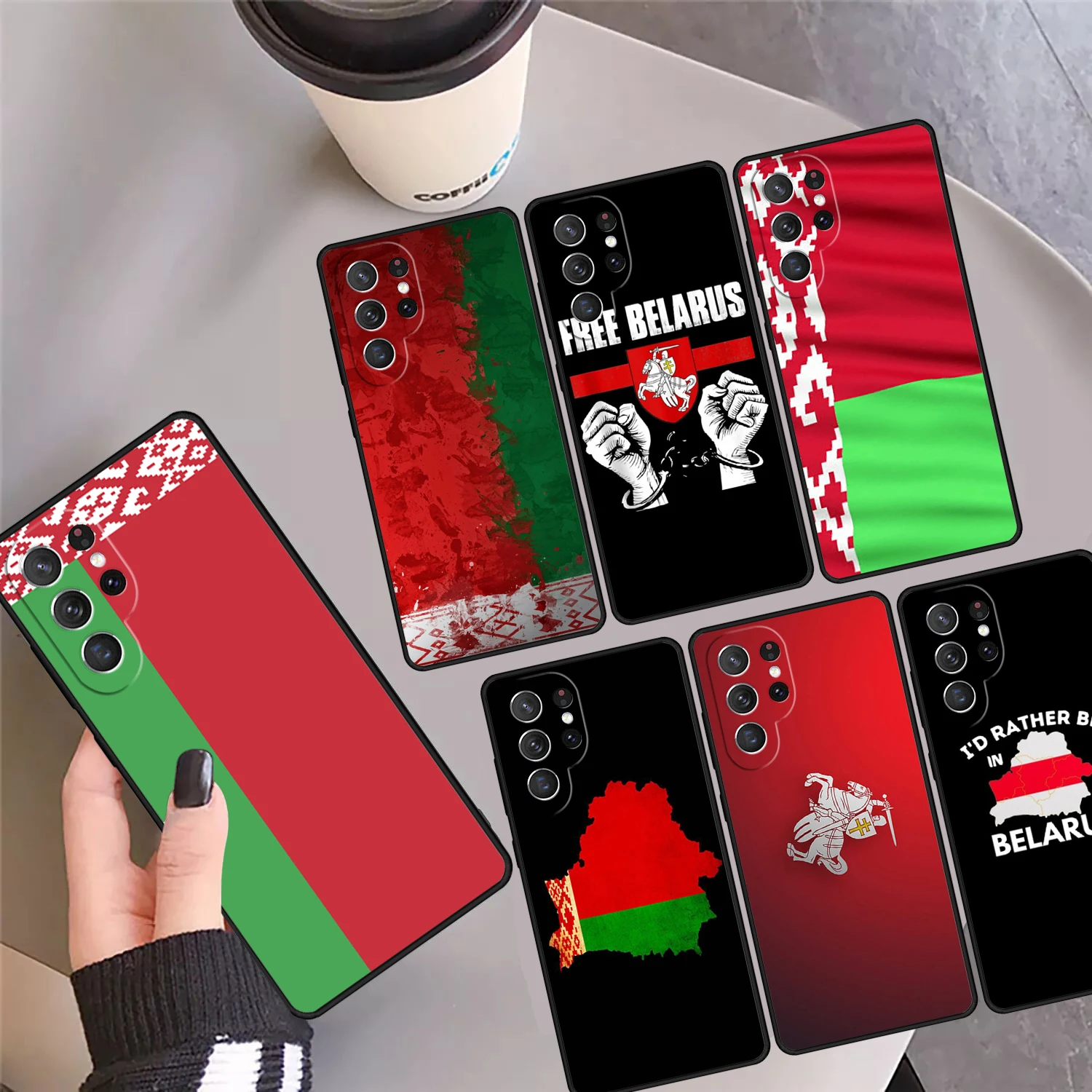 Belarus Flag Coat of Arms Phone Case Cover For Samsung Galaxy S24 Ultra 23 S22 Plus S21 FE S20 S8 S9 S10 Note 10 Pro Note 20