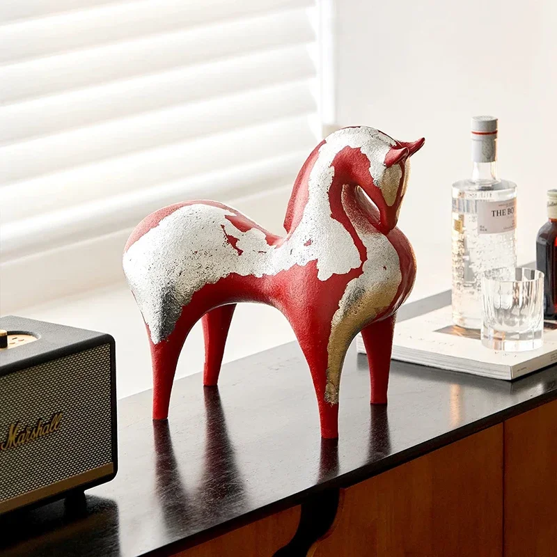 Adornos de Esculturas de Caballos, Estatua de Caballo Creativa, Decoración Artística para Escritorio, Artesanía para Decoración