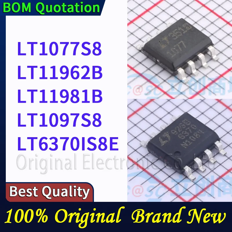 

LT1077S8 LT11962B LT11981B LT1097S8/CS8/IS8 LT6370IS8E В наличии Оригинальные высококачественные компоненты