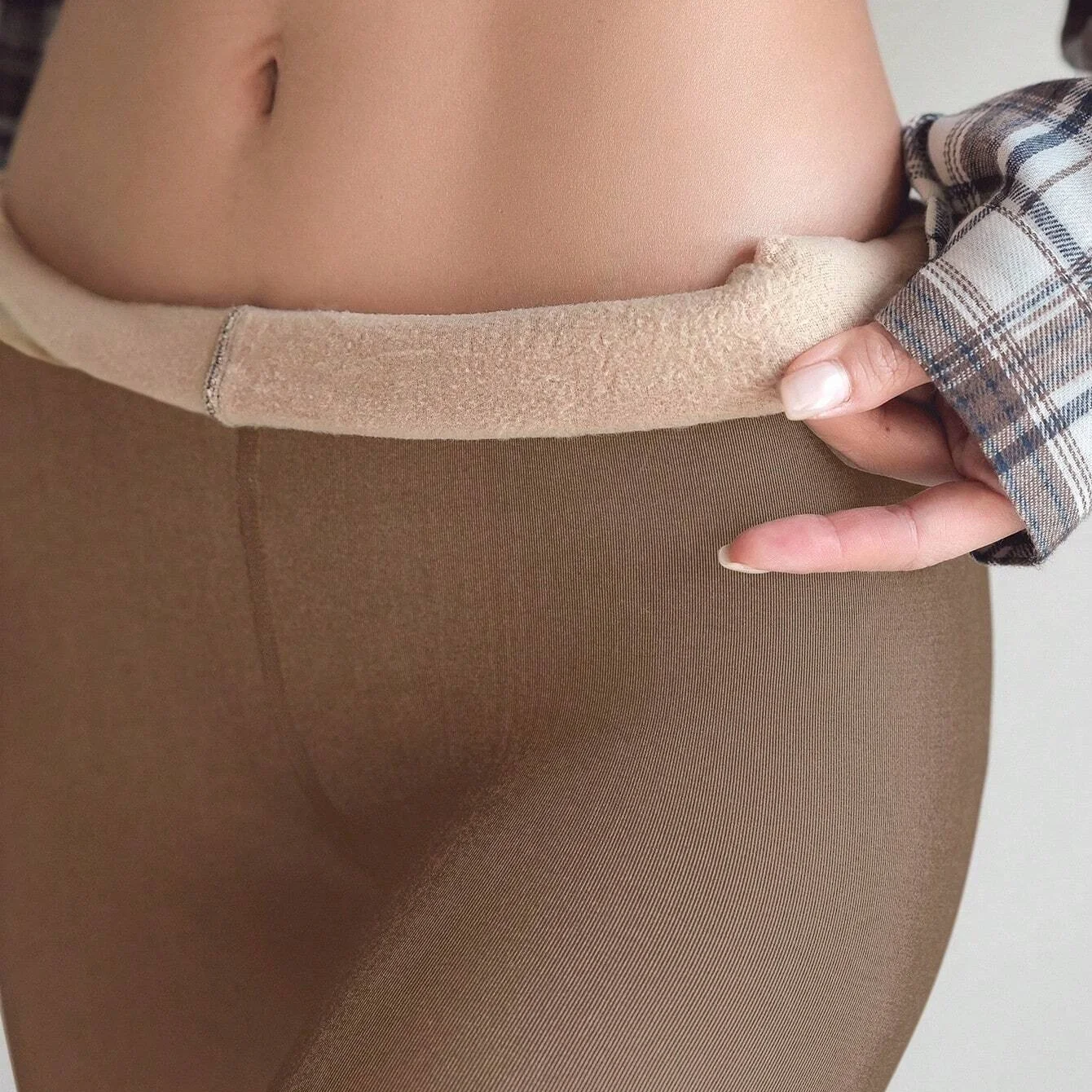 เลกกิ้งสตรี 1 ชิ้นพร้อมขนแกะหนาเหนือถุงน่องความร้อนทุกวันในฤดูใบไม้ร่วง/ฤดูหนาว