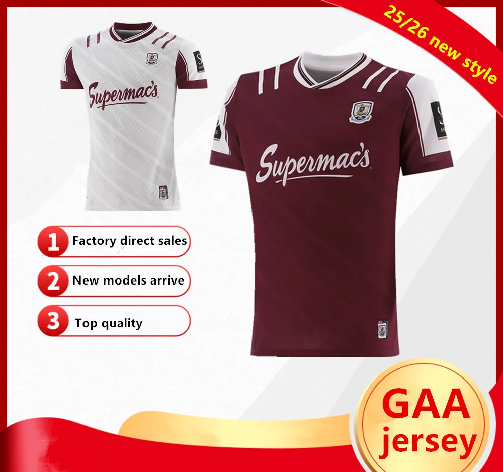 

Рубашка GAA Джерси Galway 2025 Футболка всех команд сложности s-3xl