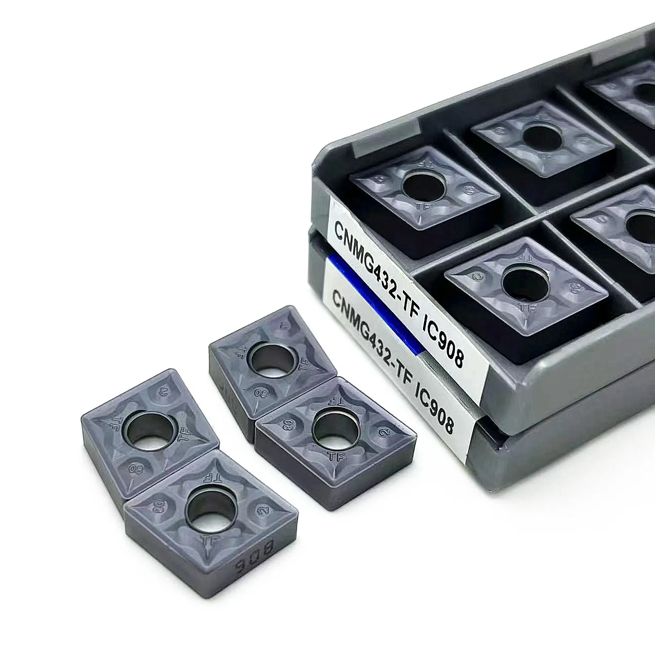 Herramientas de torneado externo interno, cortador de torno de inserción de carburo CNMG120404 TF IC907 CNMG120408 TF IC907, 10 piezas