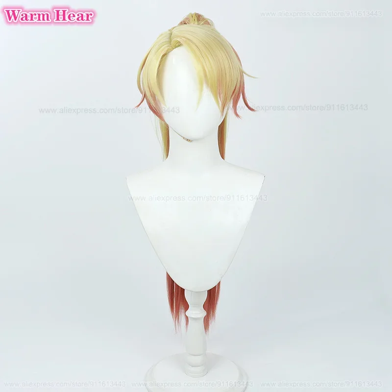 95cm Long Tenma Tsukasa Synthetic Hair Anime Yellow Orange Gradient Ponytail Clip Cosplay Anime Wig Heat Resistant Fibre Wigs