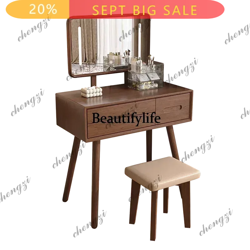 Chinese Traditional Vanity Table Vintage Design Elegant Aesthetic Vanity Table High Quality Storage Coiffeuse Room Furniture