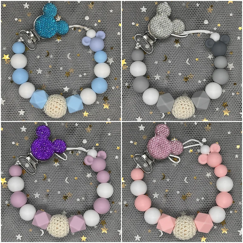 2024 DIY Silicone Baby Pacifier Clips BPA Free Silicone Abacus Dummy Colorful Pacifier Chains Holder Newborn Teether Babies Gift