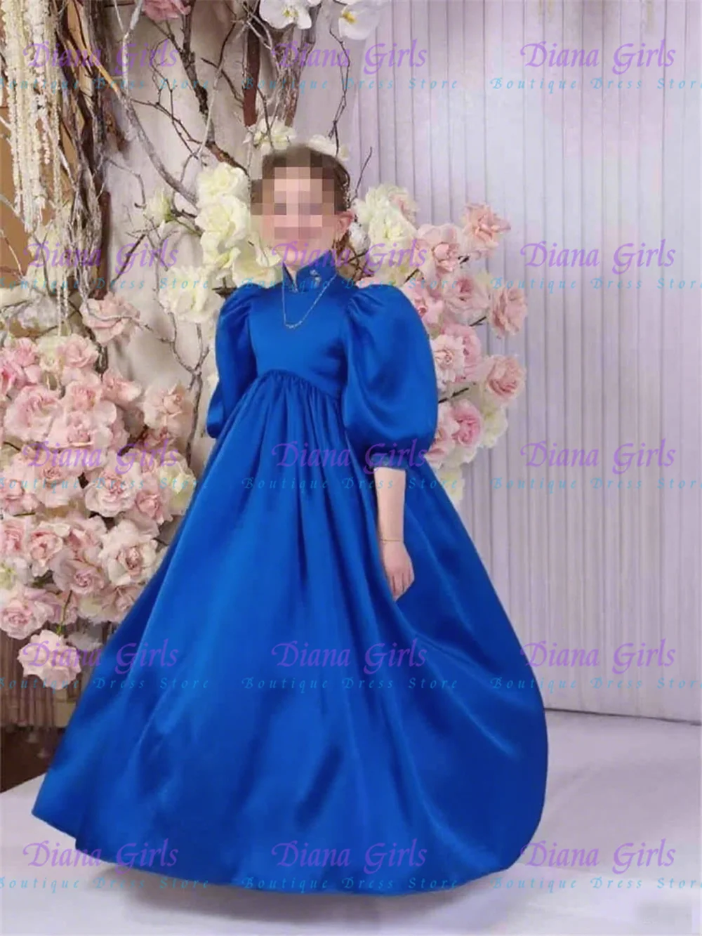 Quality Elegant White Satin Or Taffeta A-Line For LIttle Princess Wedding Birthday Party Evening Ball Gowns Customisable