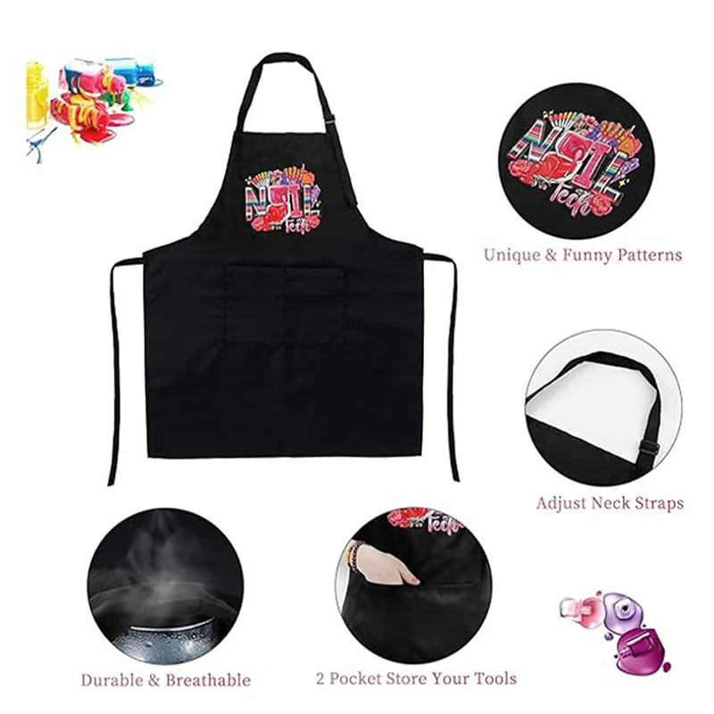 Nagellack Druck Schönheit Küche Frauen Schürze Haushalt Reinigung Pinafore Salon Hause Kochen Backen Maniküre Arbeit Kleidung