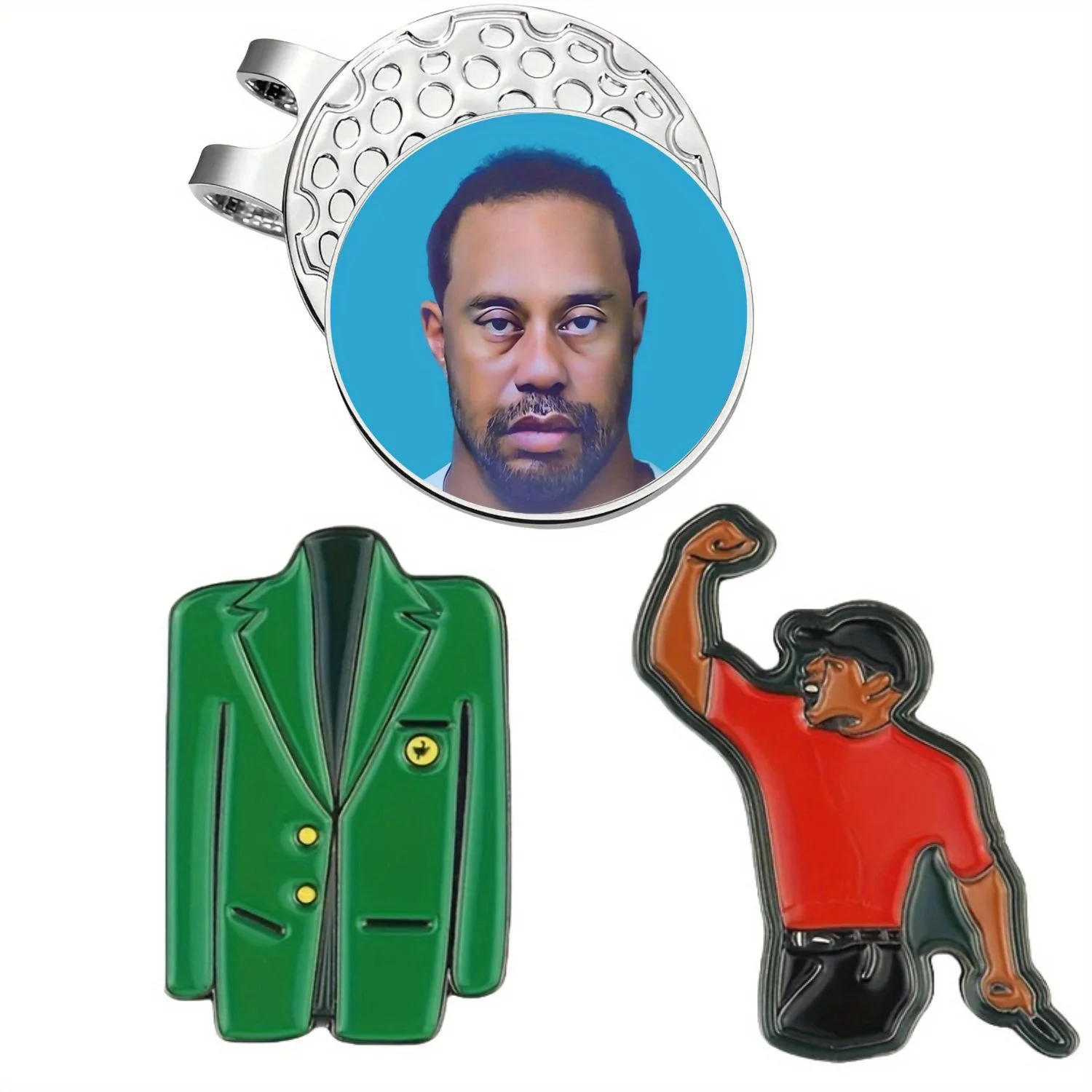 

3 counts Funny Golf Ball Marker with Magnetic Hat Cilp Set Woods Design Durable & Funny Golf Accessory for Men Golfers Dad