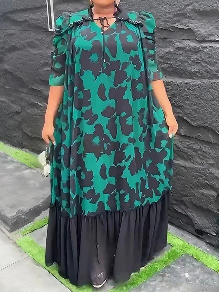 アフリカ Dashiki プリントシフォンドレスエレガントな女性のウェディングパーティーイブニングドレスドバイトルコカフタン誕生日ドレス女性服