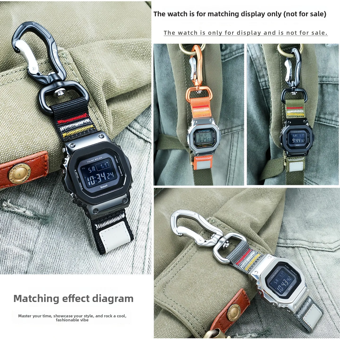 New Upgrade Outdoors Aluminum alloy keychain Nylon watch Strap For Casio DW5600 GWM5610 GA2100 GWM5610 DW-5600 watch Band Men