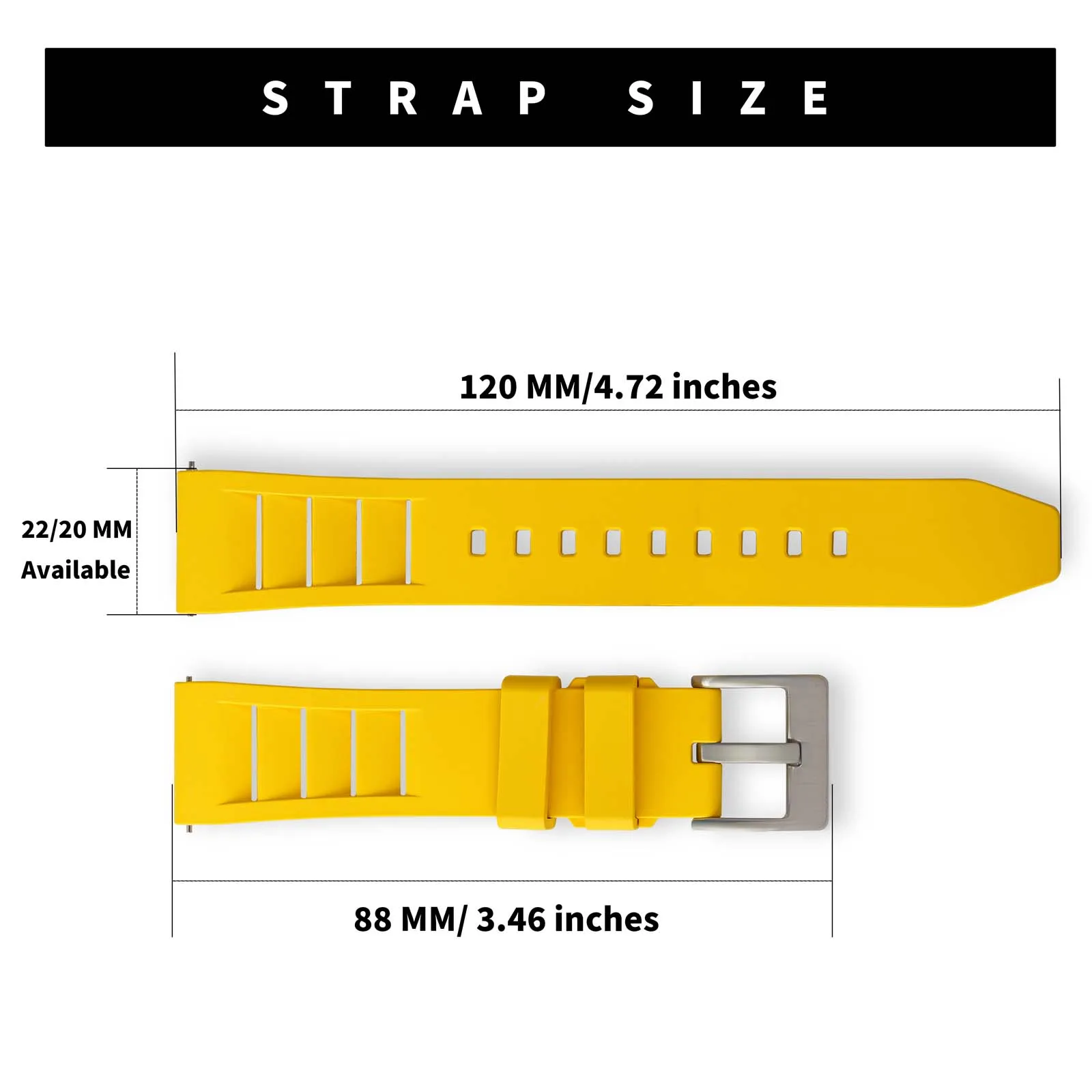 WATCHDIVES Premium Soft FKM Watch Band 22mm 19mm Fast Release Fluororubber Watch Strap 20/21/24mm For Traditional Diving Watch