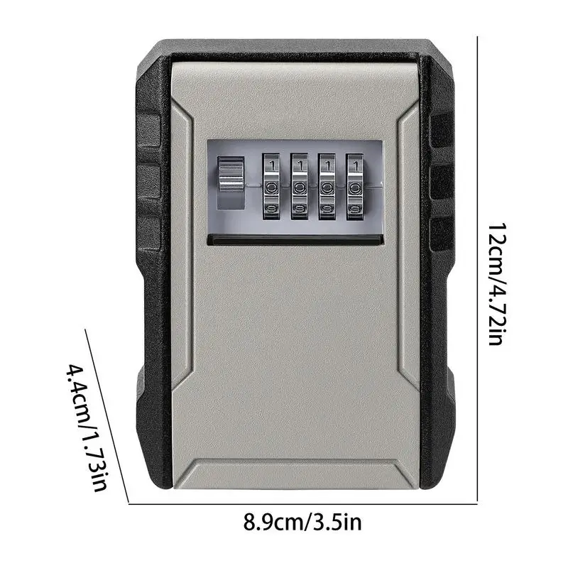 Skrzynka na klucze z kodem Skrzynka zabezpieczająca 12x8,9 cm / 4,72x3,5 cala Zdejmowana kombinowana skrzynka na klucze do montażu na ścianie Bezpieczny klucz zapasowy