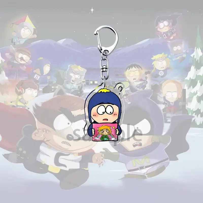 1999 Vintage South Park keychain Phone Pendant Bag Charms Key Ring Friends Couple Jewelry Gift Fashion