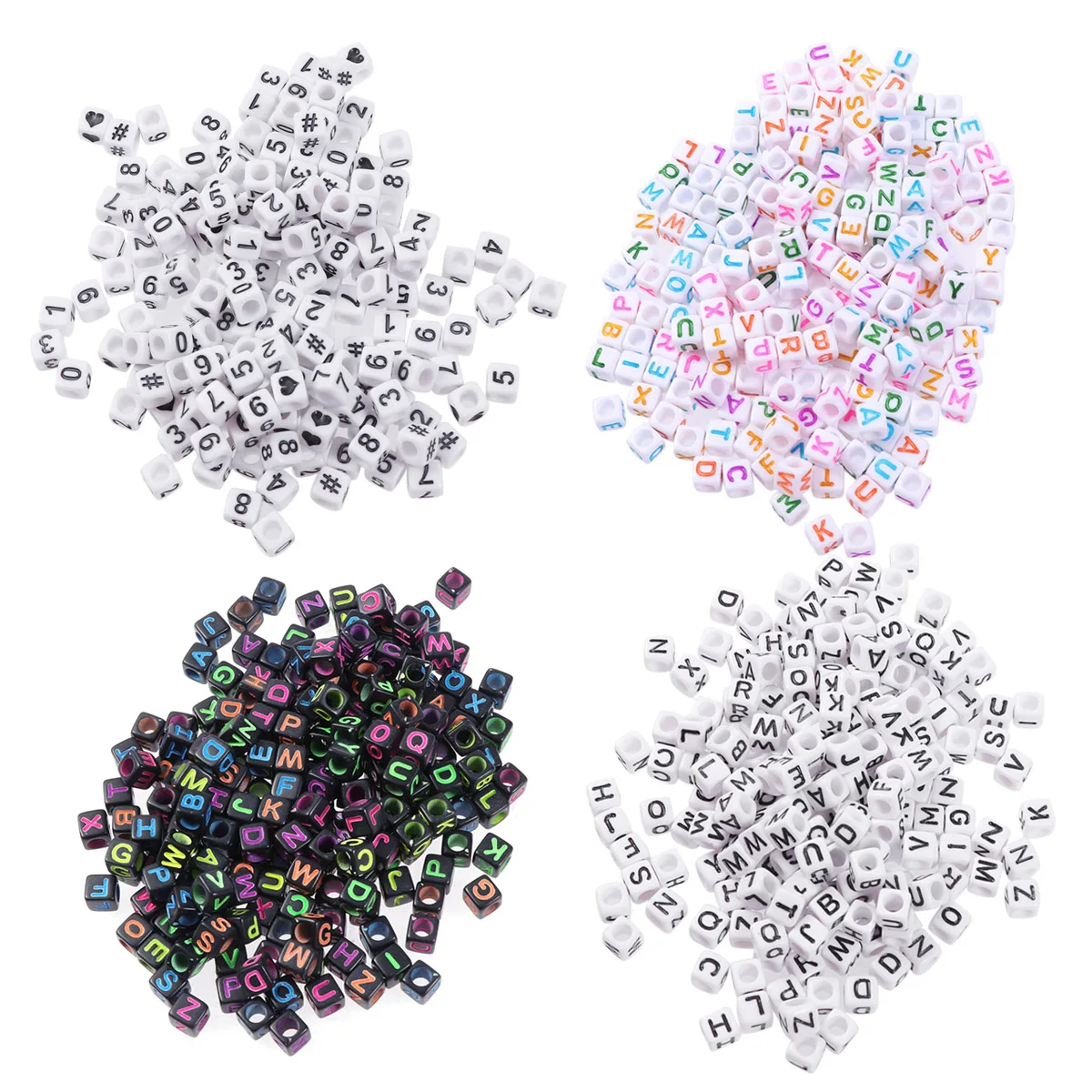 

800 Pieces Acrylic Cube Beads DIY Jewelry Making Supplies Letter Number Bracelets Kits Craft Gifts Accessories