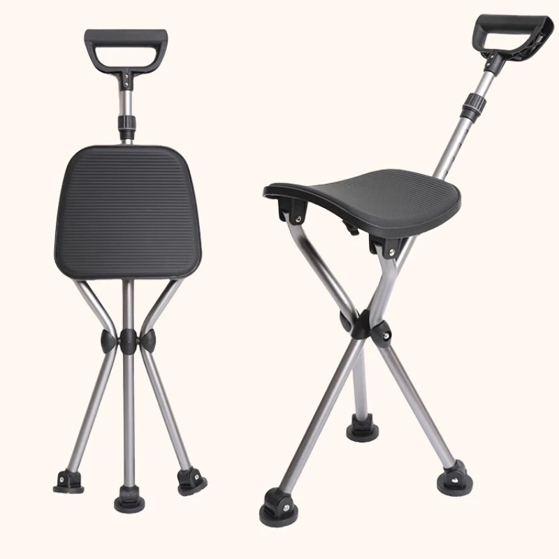 Foldable Walking Cane with Seat Portable Walking Stick 120kg Weight Capacity Mobility Aids Suitable for Outdoor Hiking Camping
