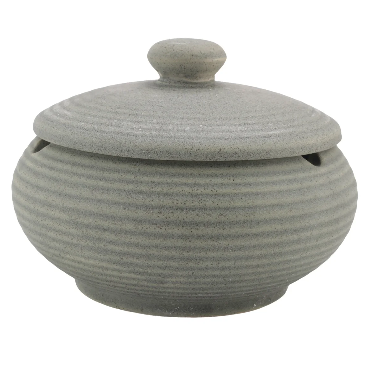 Ceramic Ashtray with Windproof Lid for Indoor Outdoor Use -Light Blue