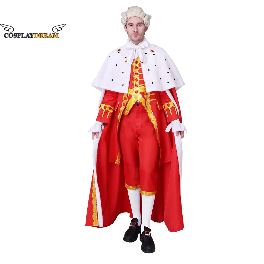 Hamilton 18th Century Colonial Military Uniform Tailcoat Costume Medieval Victorian Men's Regency Outfit Retro Halloween Costume