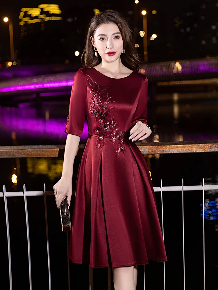 

Ele Wedding Dr Young Mothers High-End Luxury Wedding Gown ort A-Line Skirt Zipper Sle Handmade Flowers for Wedding