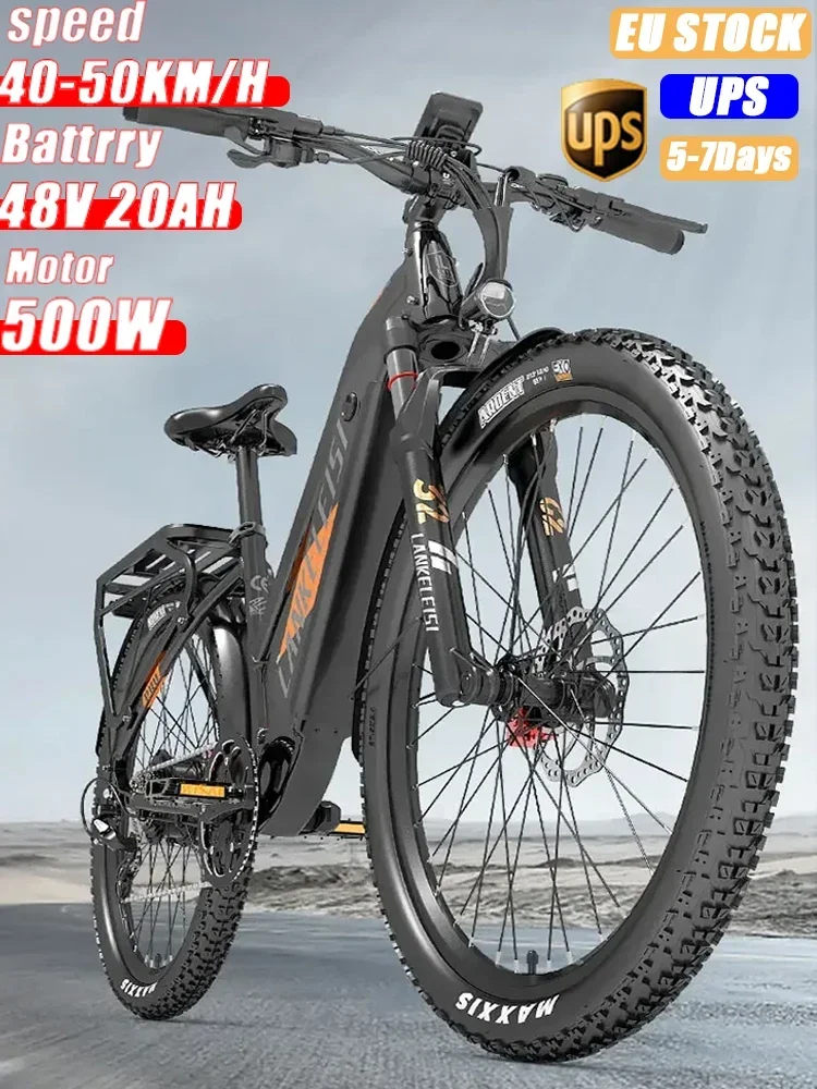 Electric  Bicycle  LANKELEISI MX600 High Speed Mountain ebike Bafang 500W Powerful Motor Ebike 48V 20Ah  Thin Tire Electric bike