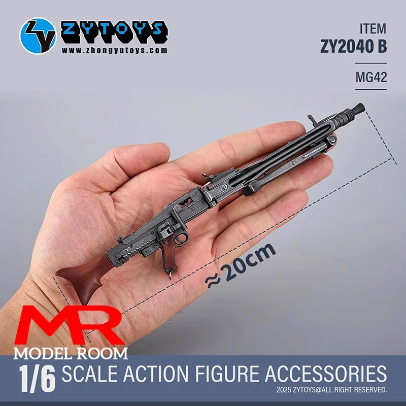 ZYTOYS ZY2040 Scala 1/6 MG42 Mitragliatrice tedesca Modello Giocattolo 20 cm Puntelli di scena in plastica Misura 12 ''Maschio Femmina Action Figure Corpo Bambole
