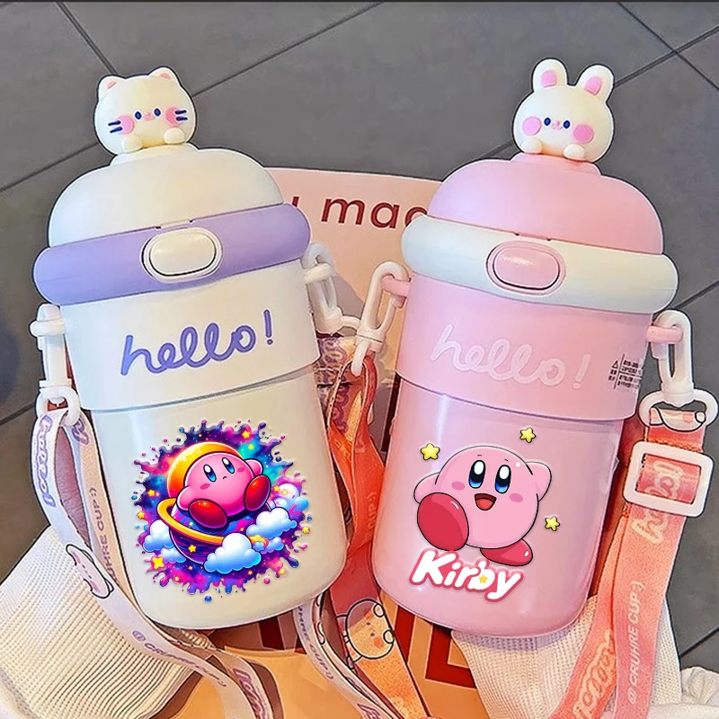

Stars Kirbys Water Cups Boy Girl Cartoon Anime Water Bottle Children's Kawaii Large Capacity Leak Proof Drinking Water Bottle