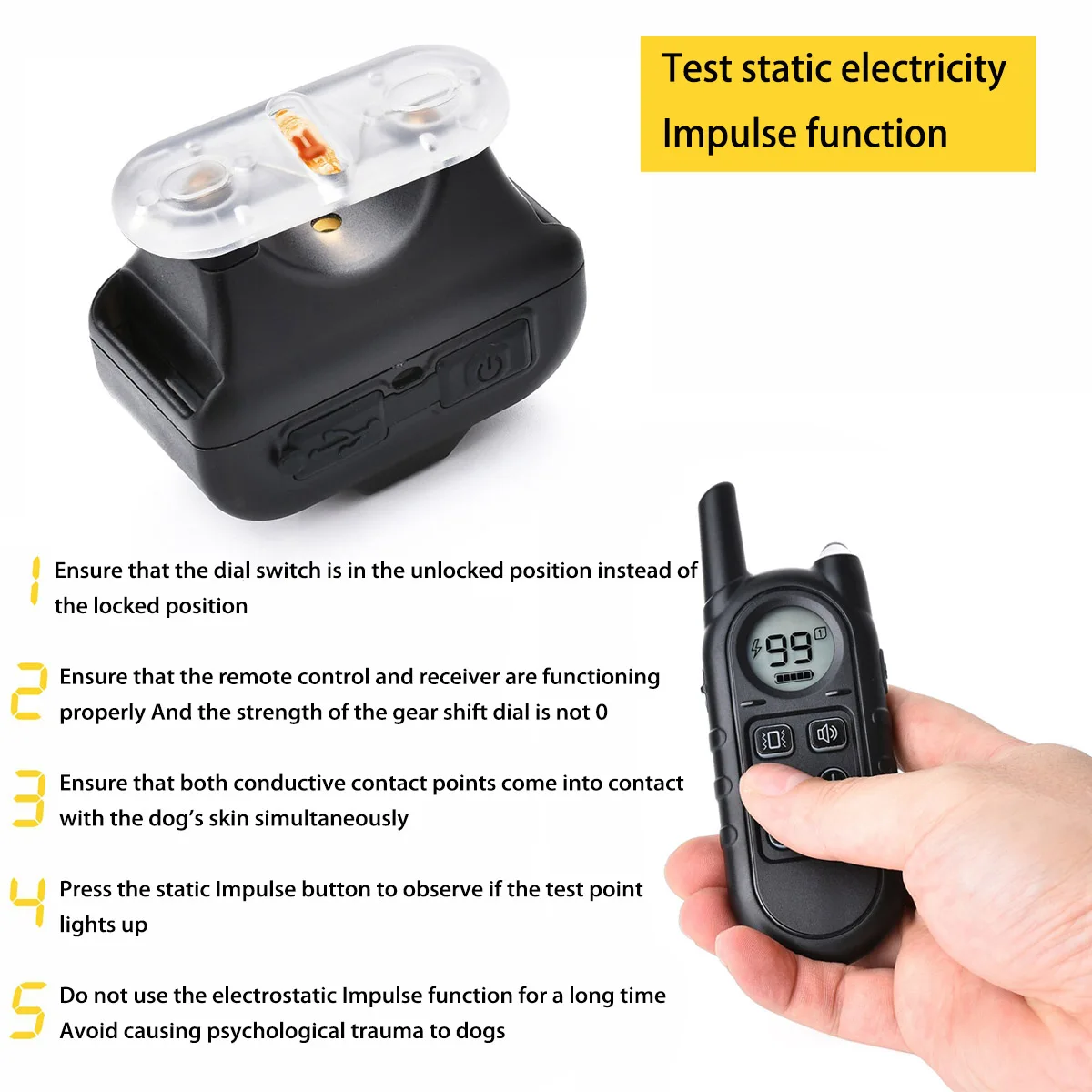 

Dog Training Collar for Small Medium Large Dogs, Electric Dog Collar with Beep/Safe Static/Vibration Modes, IPX7 Waterproof