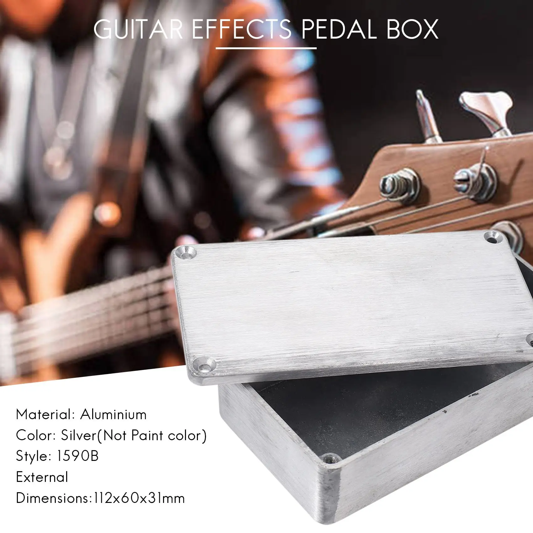 A89E-5 Pcs Guitar Effects Pedal Aluminum Stomp Box Enclosure for DIY Guitar Pedal Kit 1590B