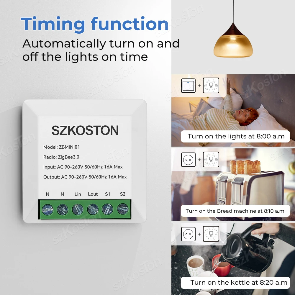 16A ZigBee Smart Switch Works With SmartThing Alexa Google Alice Home Assistant Zigbee2MQTT Tasmota for eWeLink Tuya Smart Life