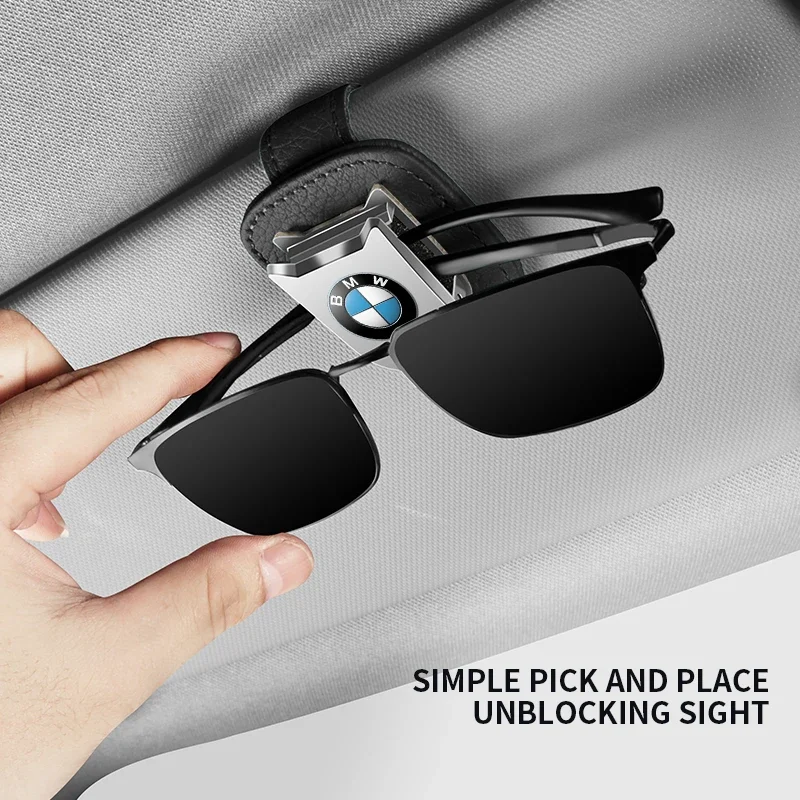 Auto Sun Visor Glasses Box Sunglasses Clip Card Ticket Holder Stand For BMW 1 2 3 4 5 6 7 8 Series GT X1 X2 X3 X4 X5 X6 X7 IX3