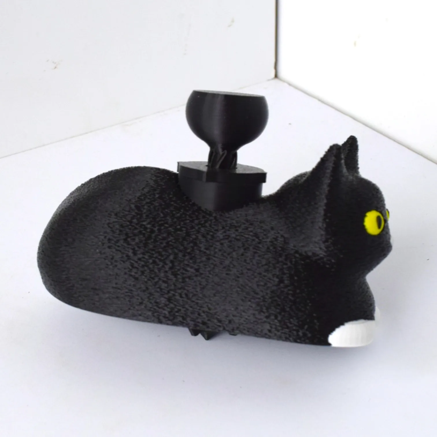 مضحك لطيف أسود أبيض الدورية القط ثلاثية الأبعاد الطباعة لعبة سطح المكتب الحلي الزخرفية الأطفال الضغط الدورية هريرة اللعب #3