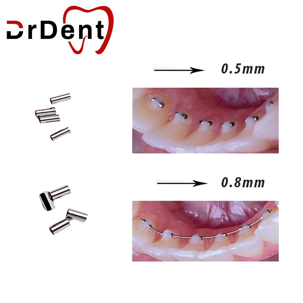 Crochets à sertir orthodontiques dentaires, mini butées, bouchon d\'arc fermé, outil de dentisterie, 0.5mm, 0.8mm