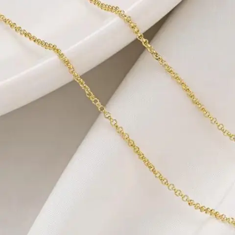 

14K Gold Plated Ring Chain 1mm Thin Chain Loose Chain Handmade DIY Earrings Bracelet Necklace Material Accessories