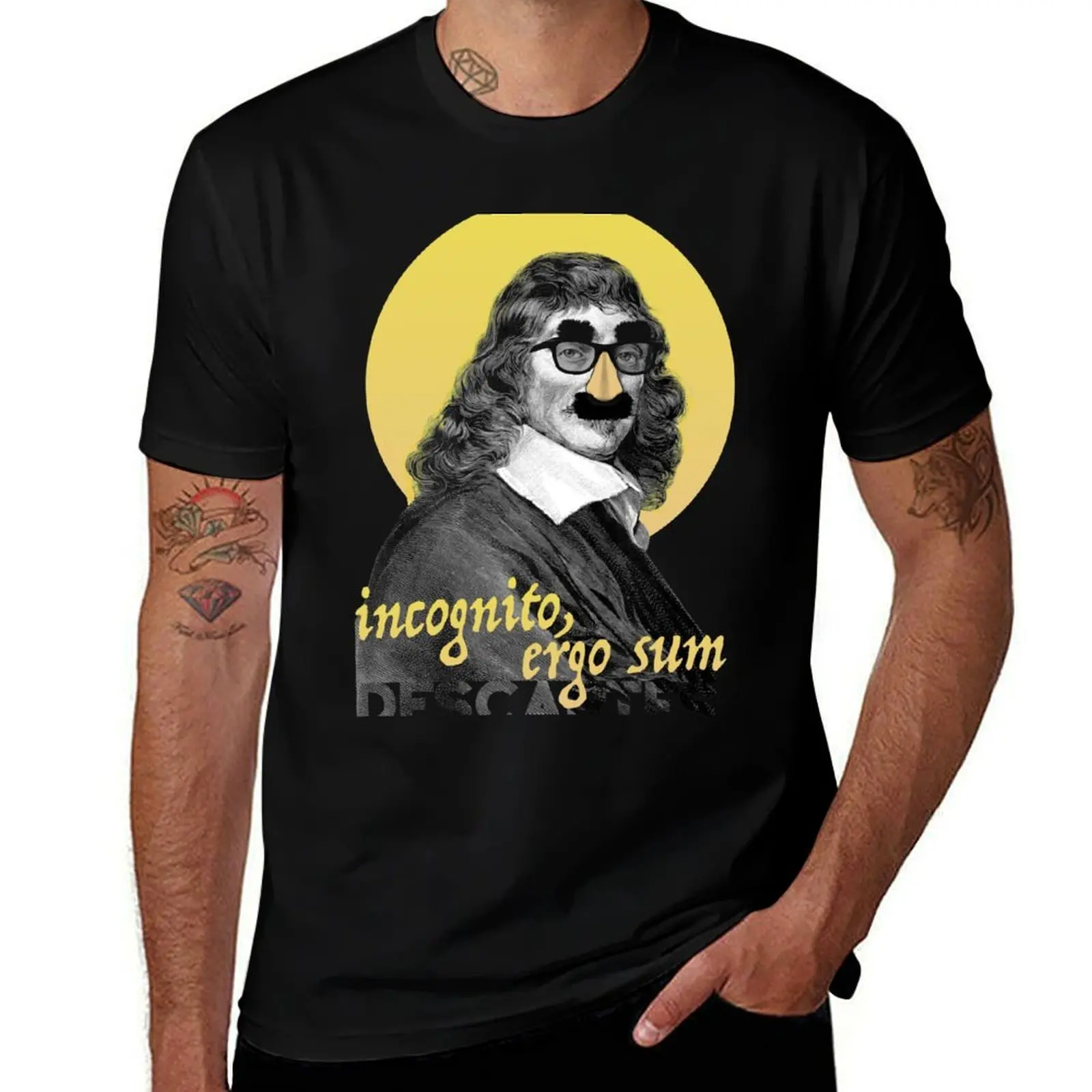 Incognito, Ergo Sum - Descartes (Version 2) T-Shirt Casual All Match Short Sleeve T-Shirt
