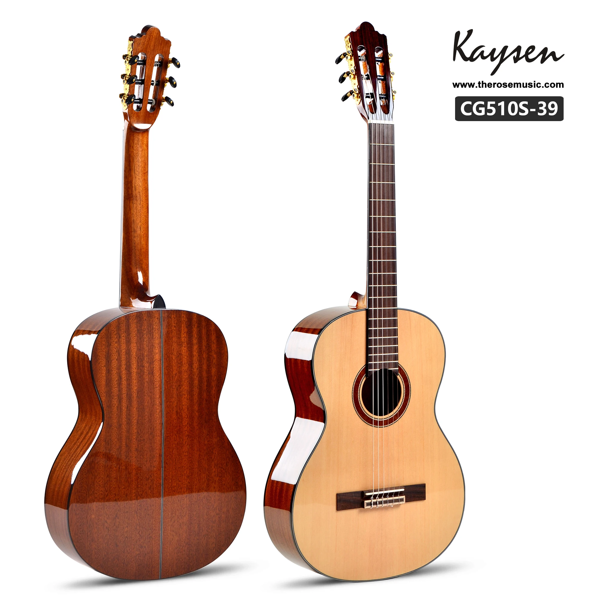 

Musical Instrument Factory Price OEM Brand Full Size 39 Inch Solid Top Wood 6 Nylon Strings Electric Classical Guitar