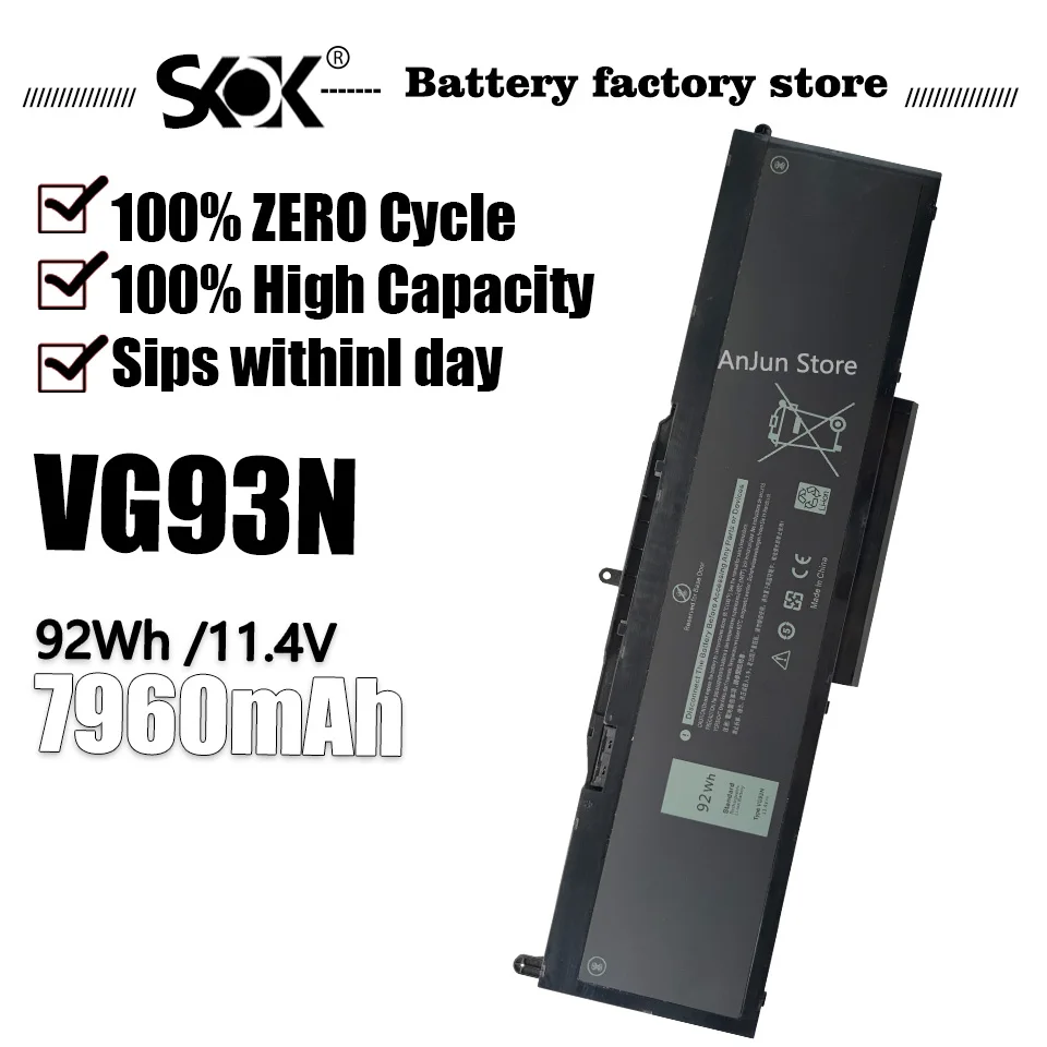 

VG93N Laptop Battery For Dell Precision 15 3520 3530 M3520 M3530 Latitude 5580 5590 5591 WFWKK 0WFWKK NY5PG