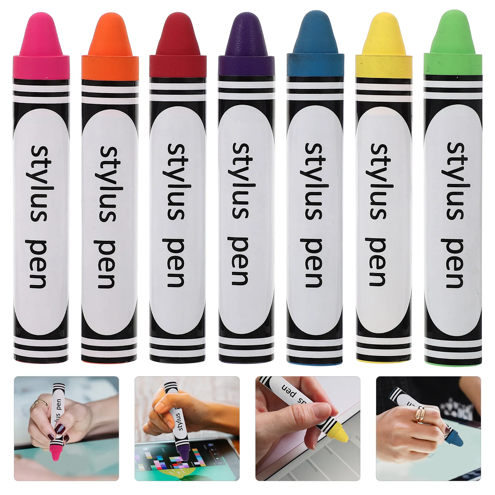 

7Pcs Innovative Capacitive Stylus Pen with Premium Metal Body Silicone Tip for Phone Tablet Screen Writing Drawing
