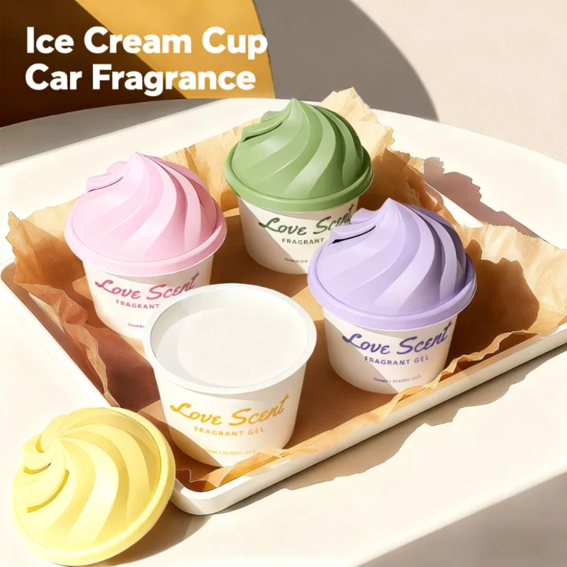 

Branded Ice Cream Cup Solid Fragrance Lasting Fresh Green Tea Fruit Scents Car Fragrance Gourmet Scents Bathroom Home Deodorizer