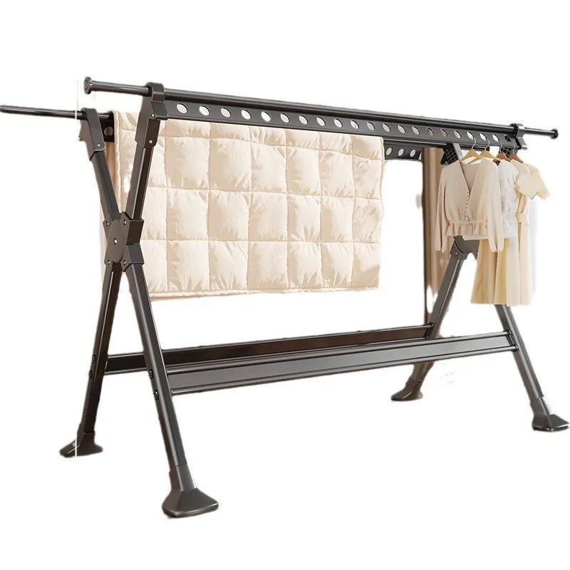 

Indoor and outdoor clothes telescopic drying rack drying quilt artifact