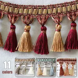 1M/2M/3M Curtain Edging Sewing Trims Tassel Fringe Upholstery DIY Door Cushion Decor Tassel Lace Trim