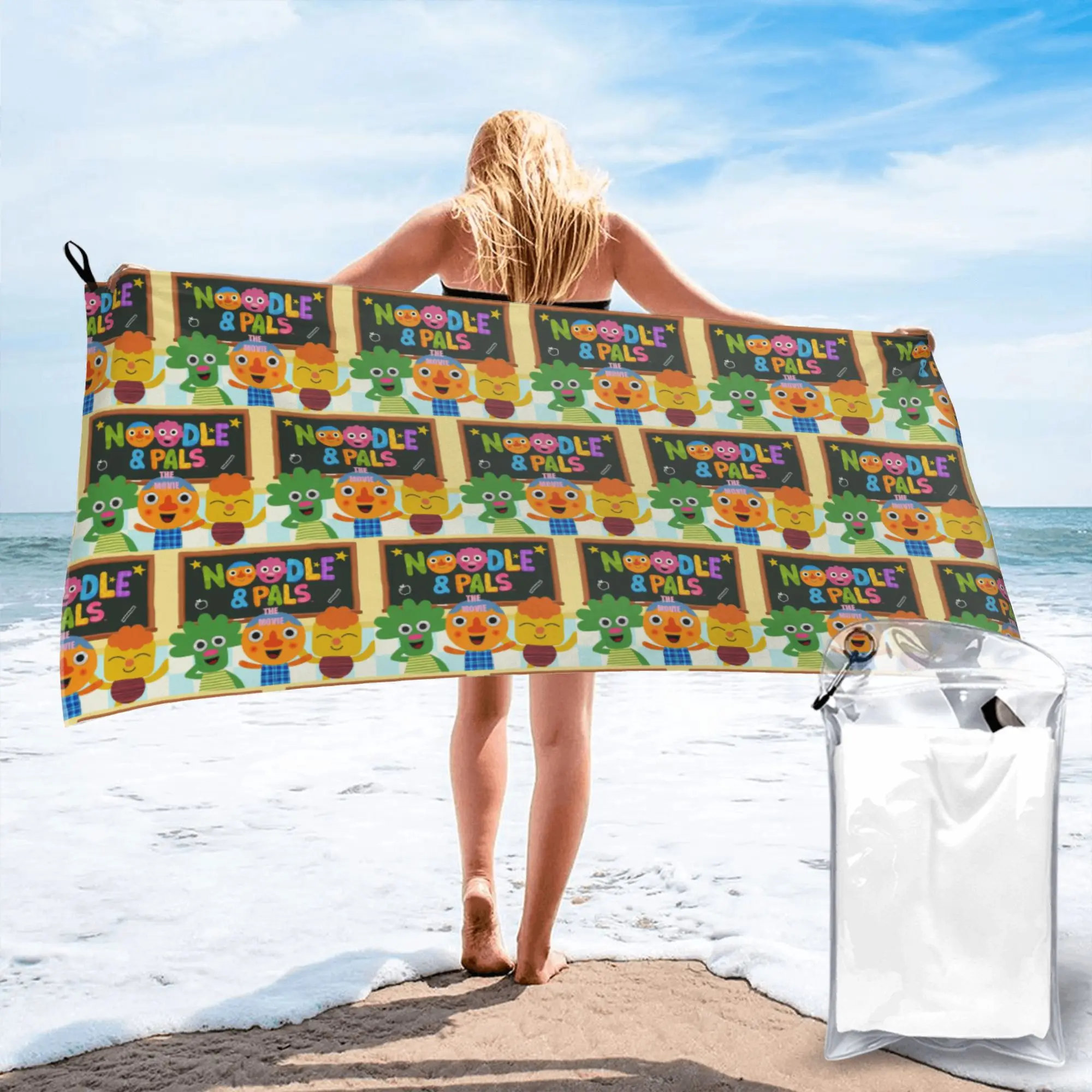 

Пляжное полотенце Noodle and Pals Micro Super Simple Cool из микрофибры: мягкое, быстросохнущее, впитывающее, для йоги