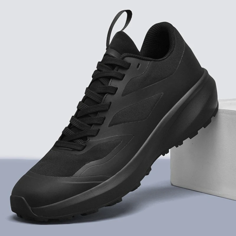 

New Men Casual Sport Shoes Breathable Chunky Sneaker Cool Black Thick-soled Lace-up Trainers