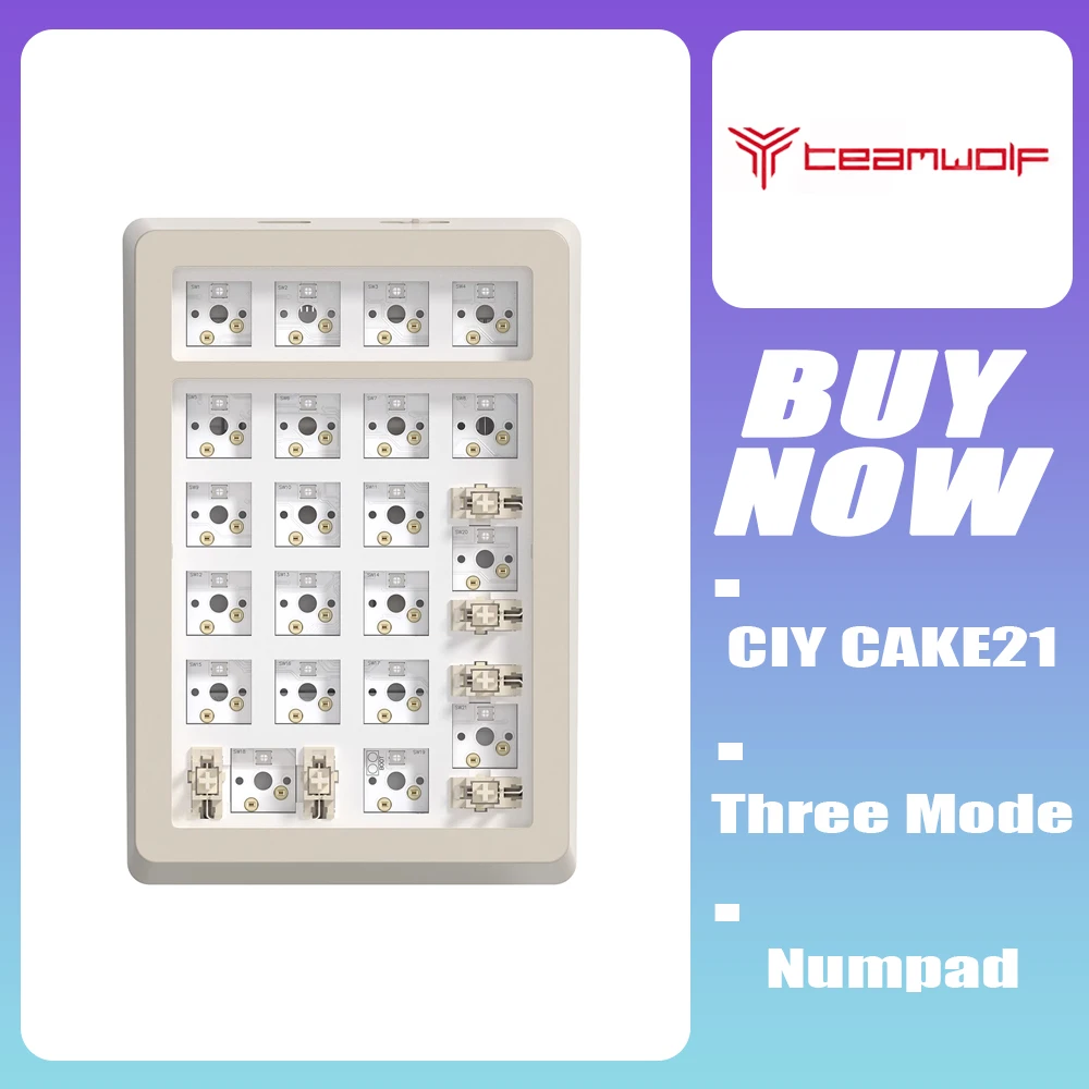 

Teamwolf CIY Cake21 Mini Keyboard Three Mode Numpad Customize Wireless Gaming Mechanical Keyboard Hot Swap Pc Gamer Office Gift