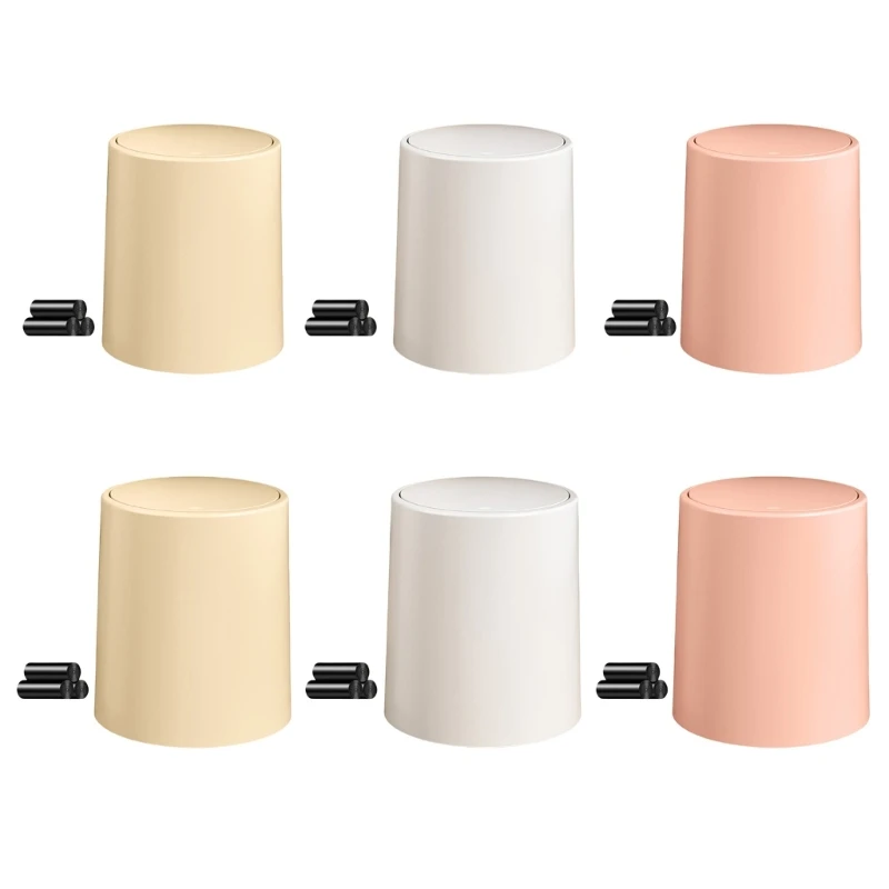 Trash Bin with Easy Press Lid Fashionable Garbage Can Push Top Waste Bin Bathroom Storage Bucket for Any Room